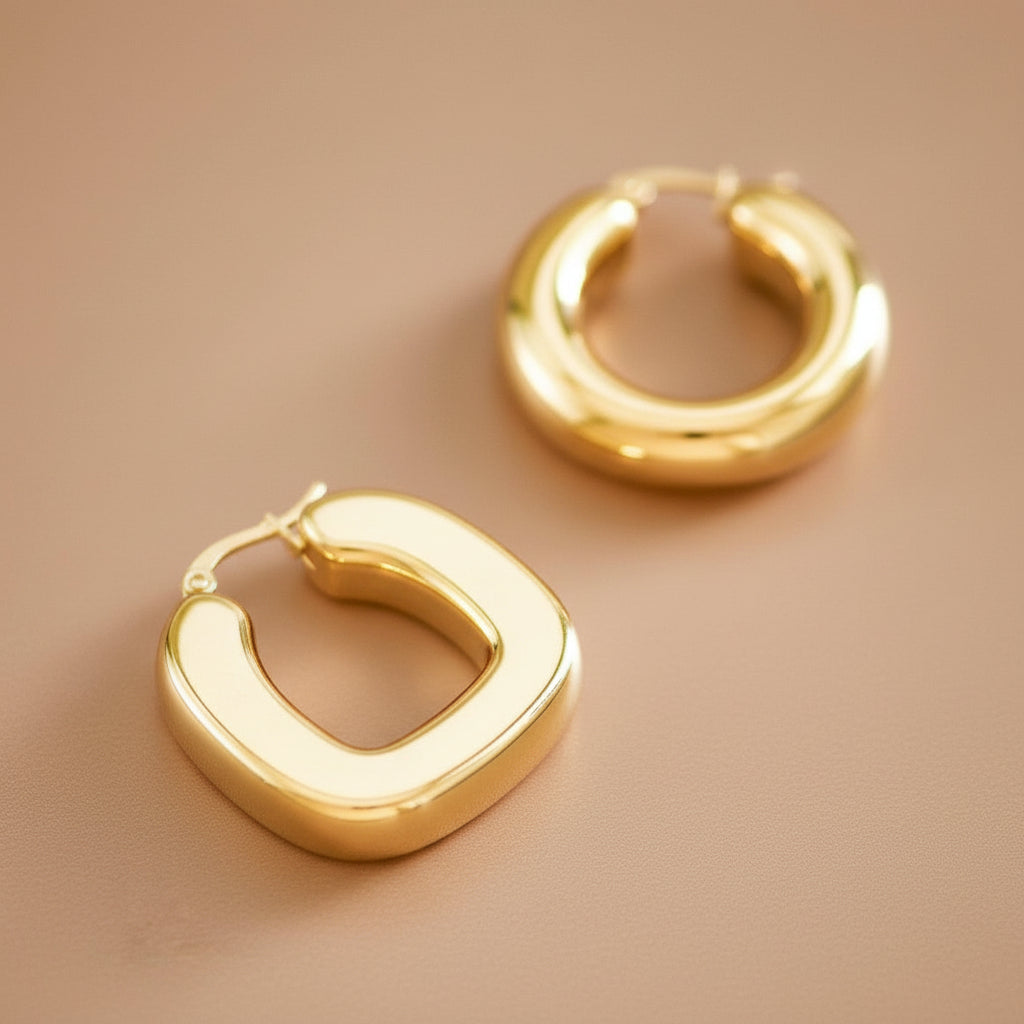 Gold Bubble Hoop Earrings