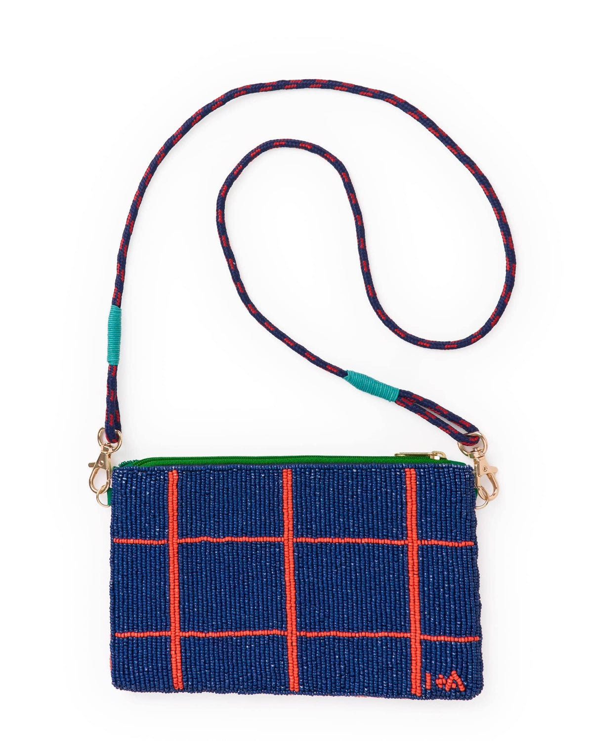 Leila Horse Seed Bead Clutch With Strap