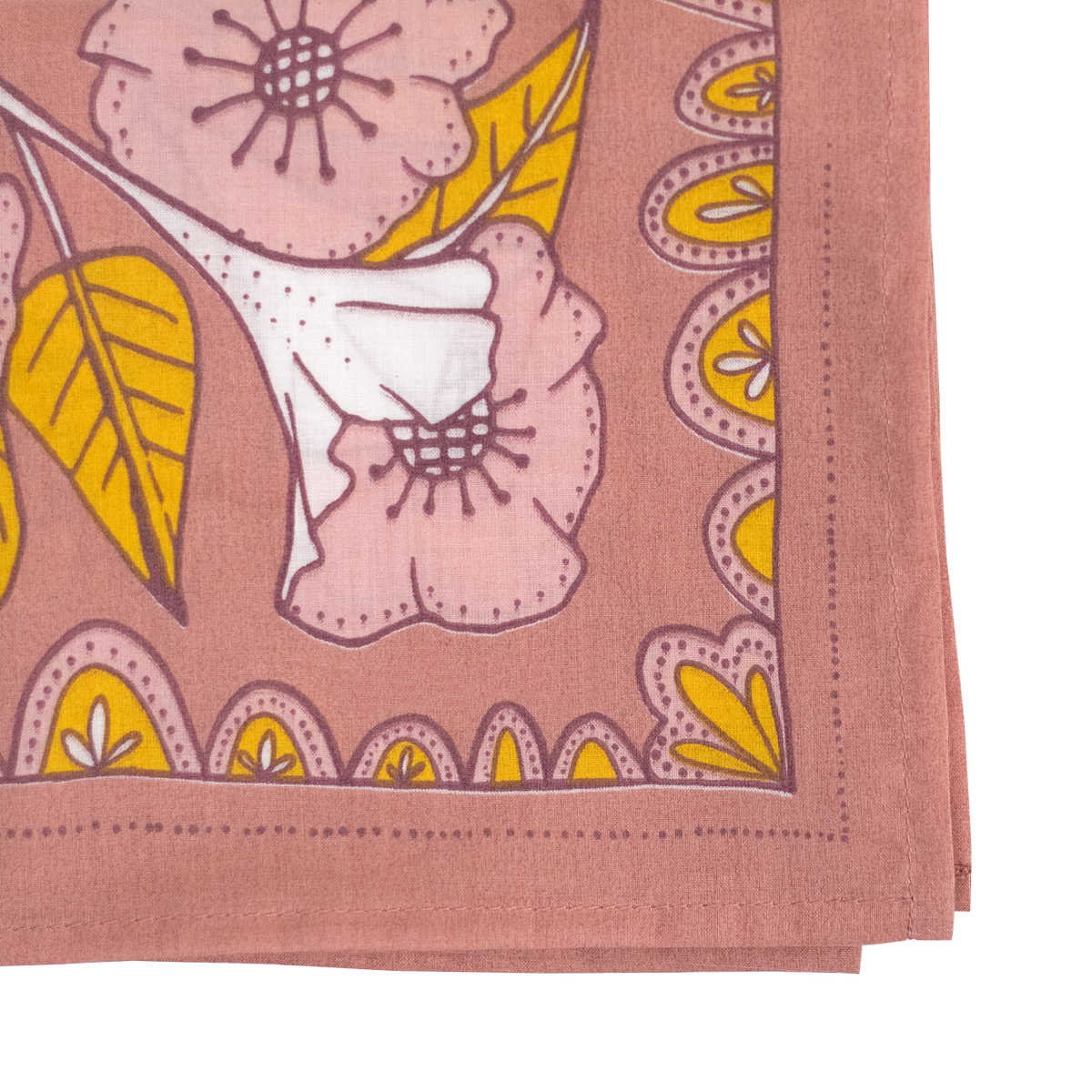Floral patterned fabric with pink background
