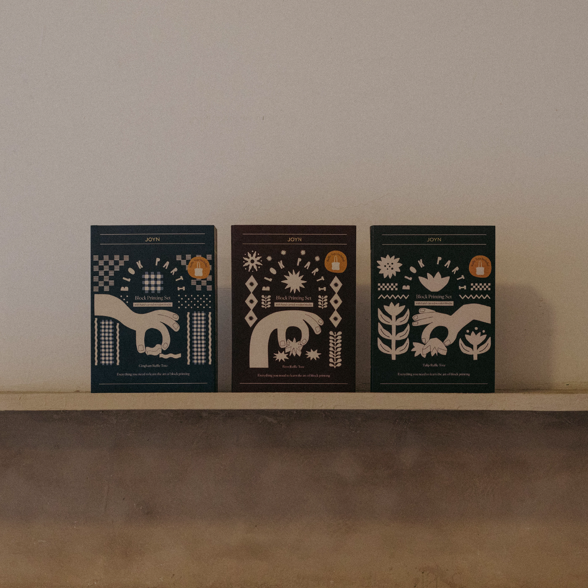 Block Printing Set - Tulip Ruffle Canvas Tote