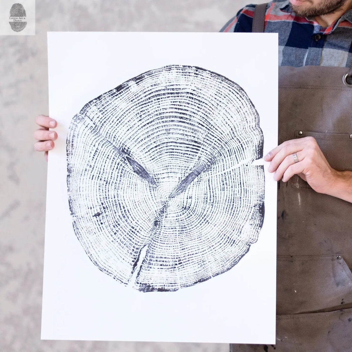 Alaska Cedar Art Tree Ring Print