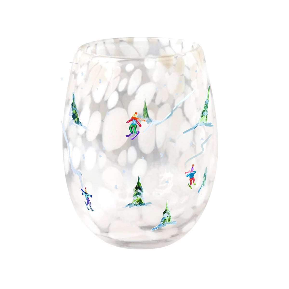 Confetti Wine Glass - Tiny Skiers