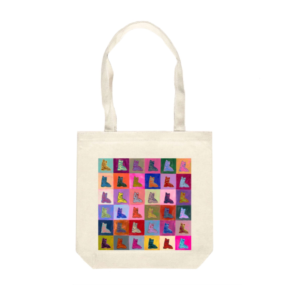 Ski Boot Quilt Canvas Tote