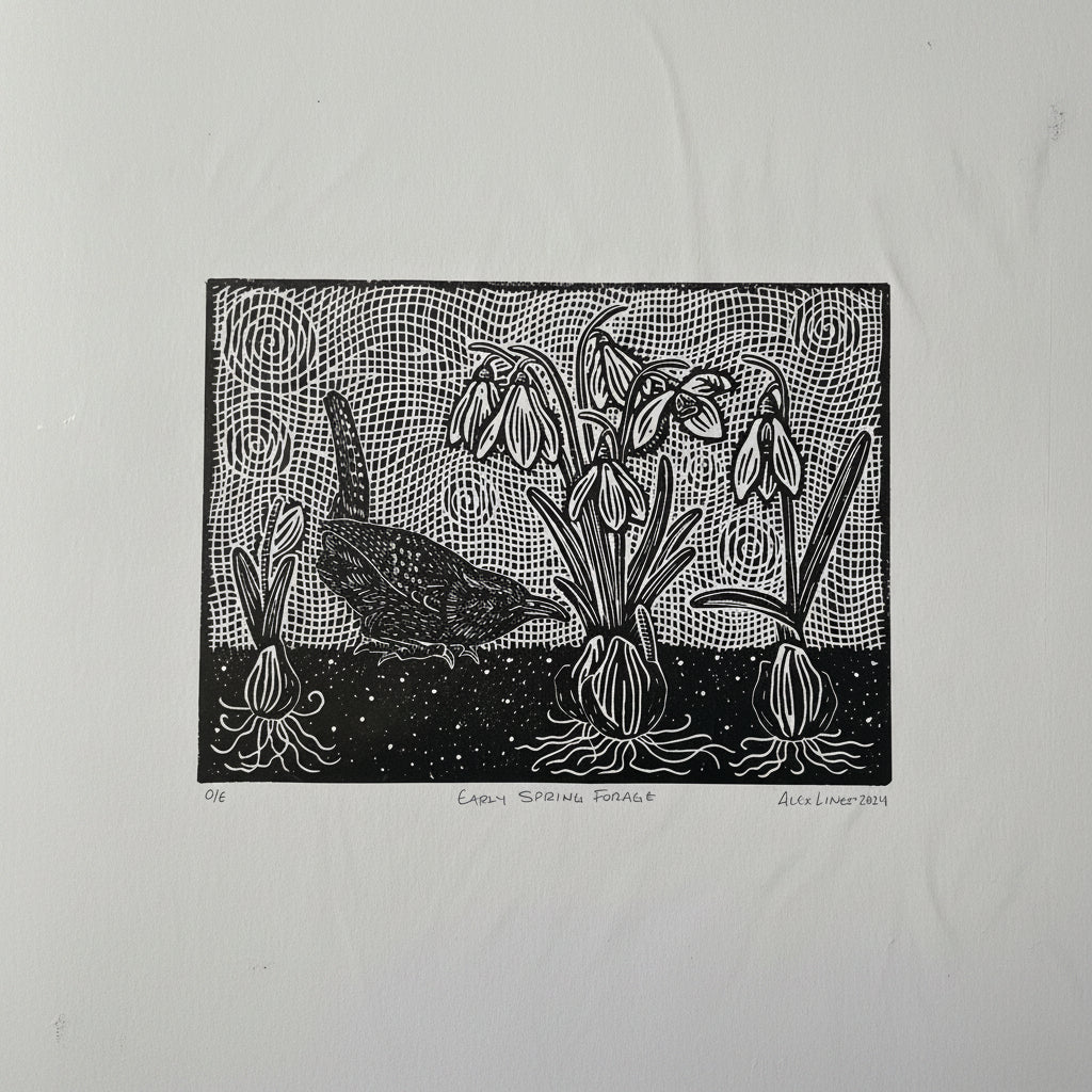 Hand-carved linocut prints bring bold, graphic artistry to any space. Each 9x12 print showcases striking contrast and intricate linework, capturing the raw energy of traditional printmaking. Perfect for art lovers who appreciate handcrafted character and unique visual impact. These prints celebrate the beauty of imperfection and the artist's personal touch—ideal for gallery walls, creative studios, or anywhere you want to make a statement.