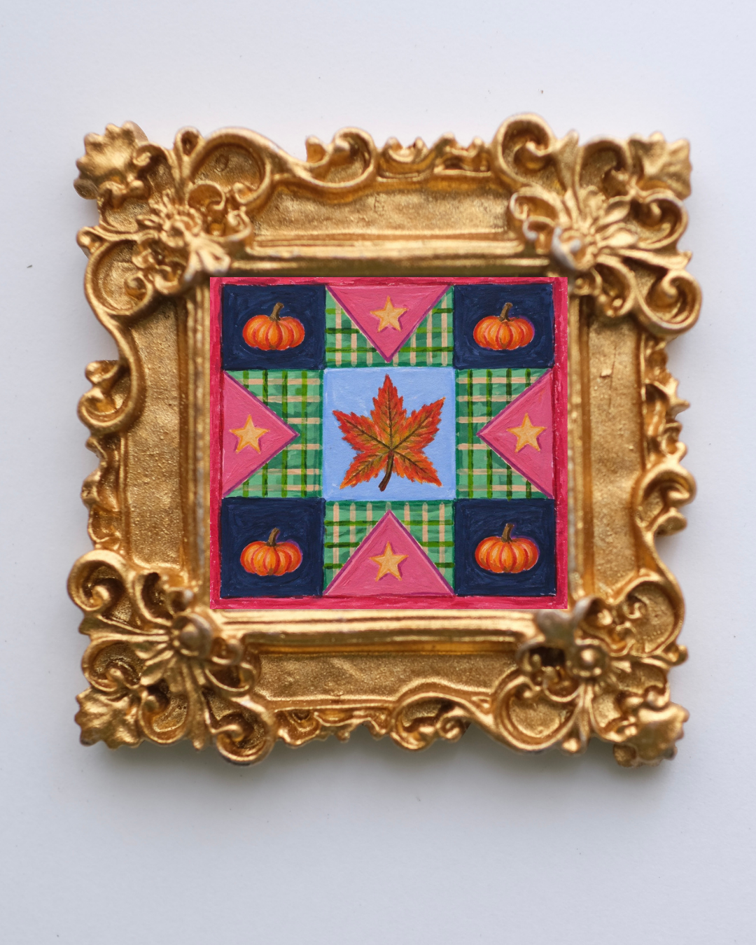 Fall Quilt Framed Magnet