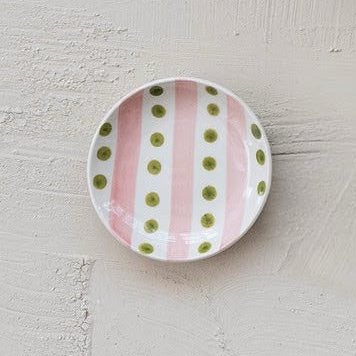 Hand-Painted Stoneware Dish - Petal Dot