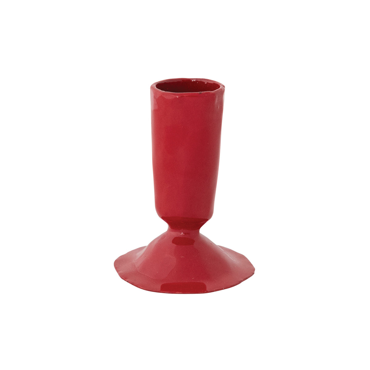 Red Enameled Cast Iron Taper Holder - 3 Sizes