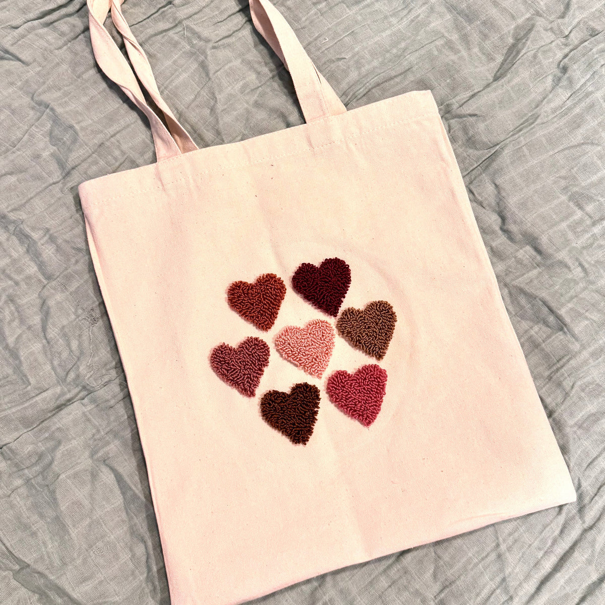 Take Heart Tote Bag Floss Punch Embroidery Kit