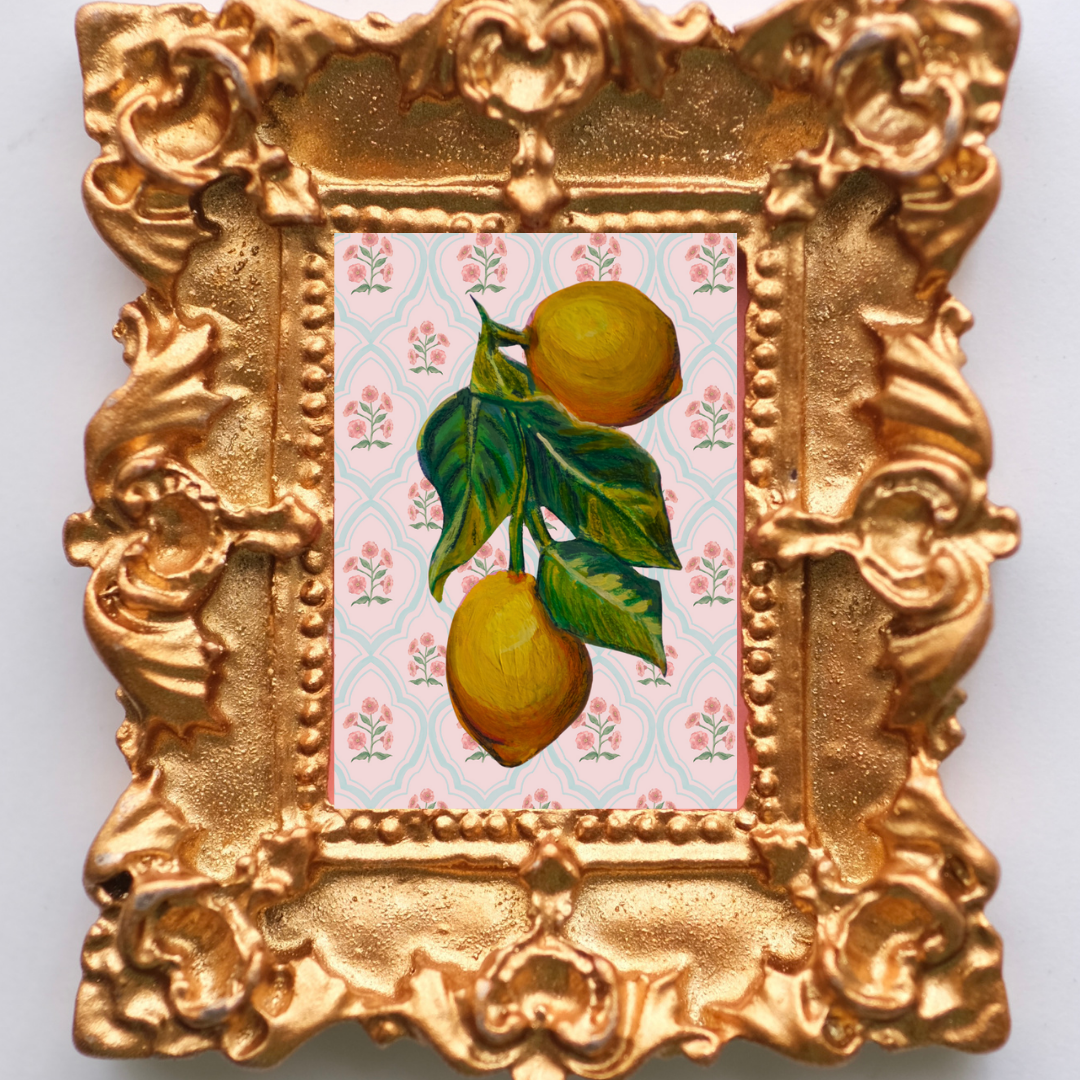 Lemons Vintage Framed Magnet