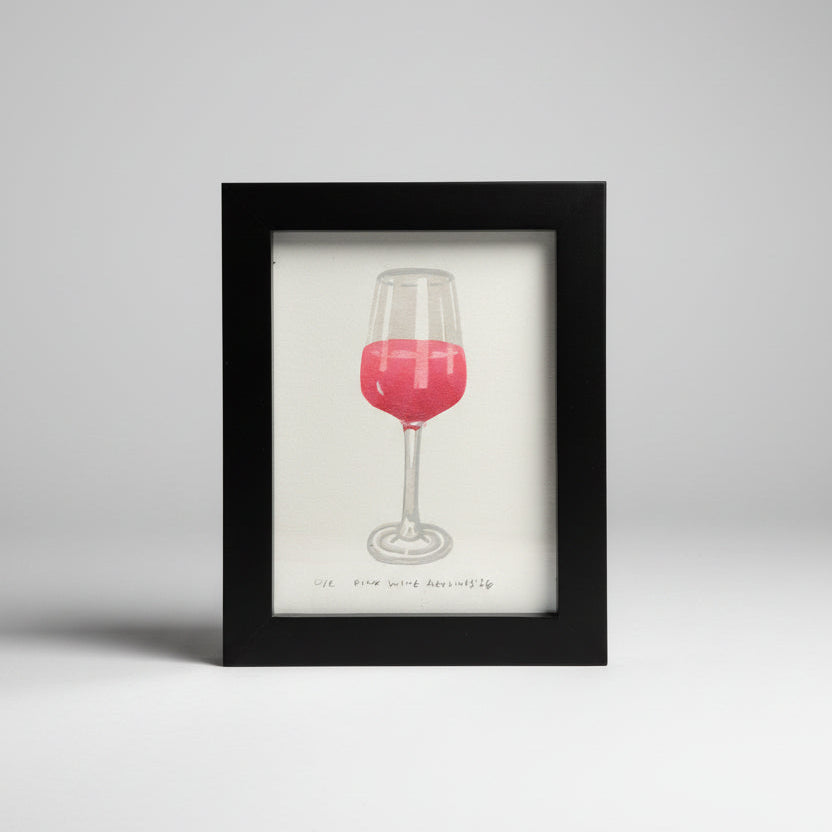 A charming mini lino cut print capturing the essence of a glass of pink wine. This delicate artwork features hand-carved linoleum block printing, showcasing soft hues and elegant linework. Perfect for wine lovers, kitchen décor, or as a thoughtful gift. Each print celebrates the beauty of a simple moment—ideal for framing or displaying in your home.