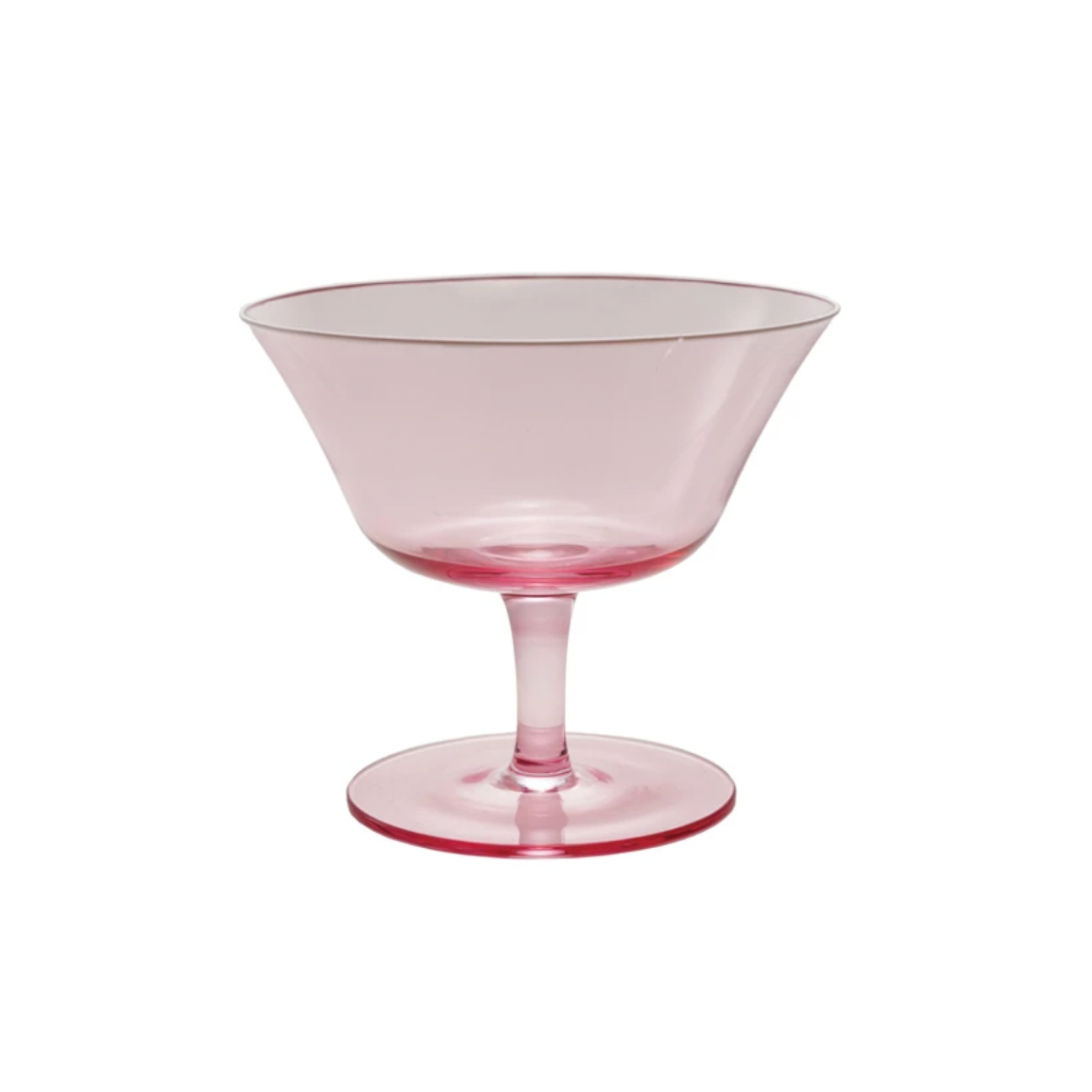 Stemmed Coupe Glass with White Rim