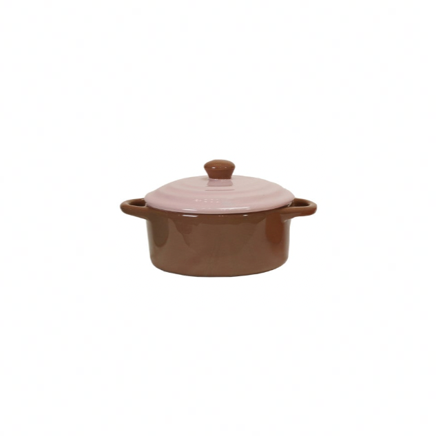 Stoneware Two-Tone Baker - Brown & Pink