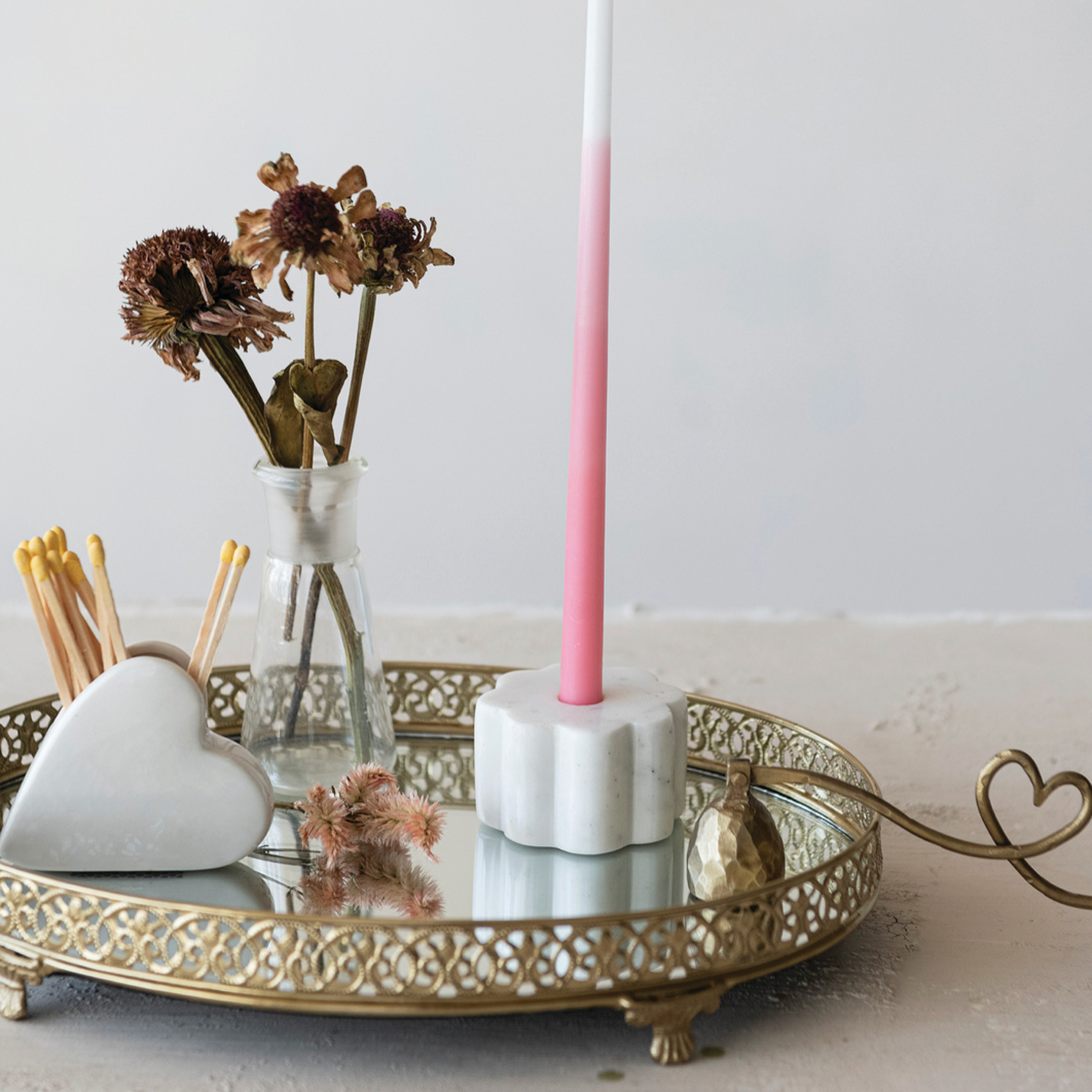 Marble Scalloped Taper Holder