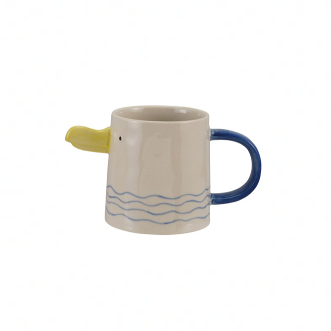 Stoneware Sea Bird Mug - Yellow 3D Beak