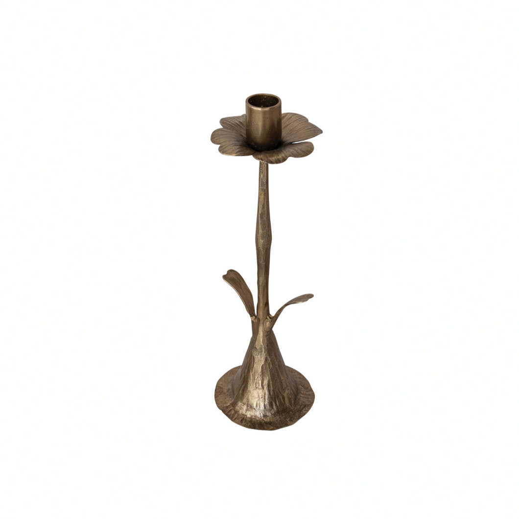candle holder flower - 3-1/4" Round x 8-3/4"H