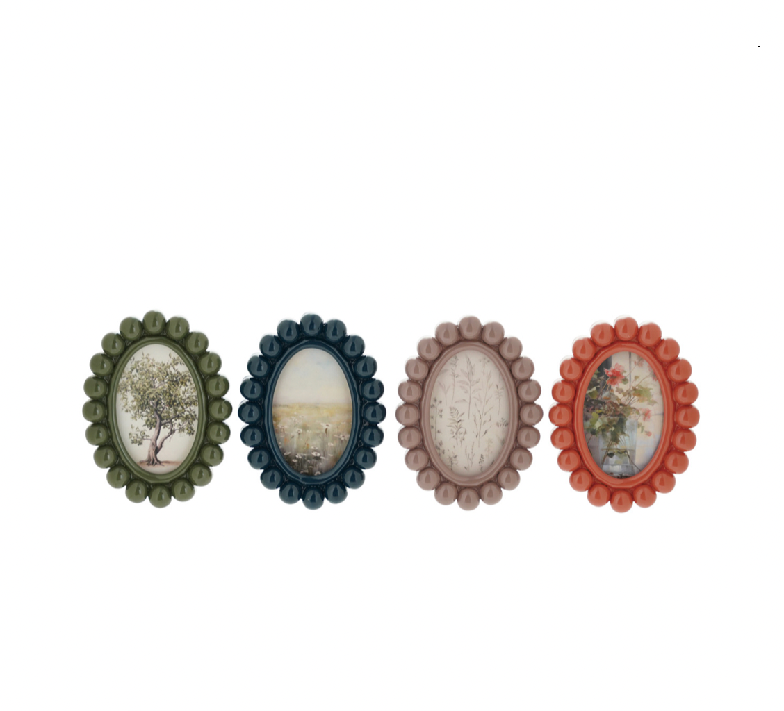 Resin Ball Photo Frame Magnet - 4 Colors Options