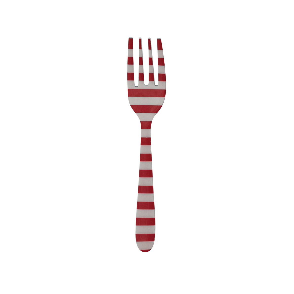 Merry Striped Enameled Forks- red white stripes