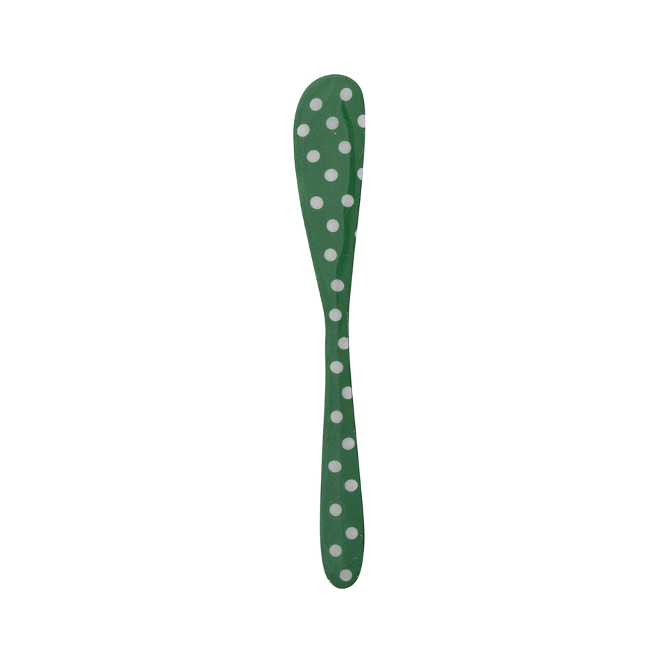 Merry Polka Dot Enameled Canape Knife  green & white dot
