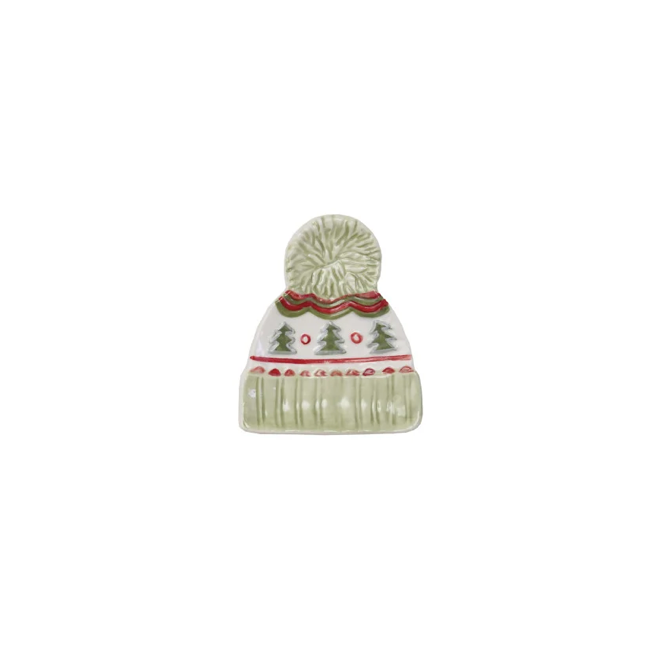 Christmas hat Shaped Plate - green trees