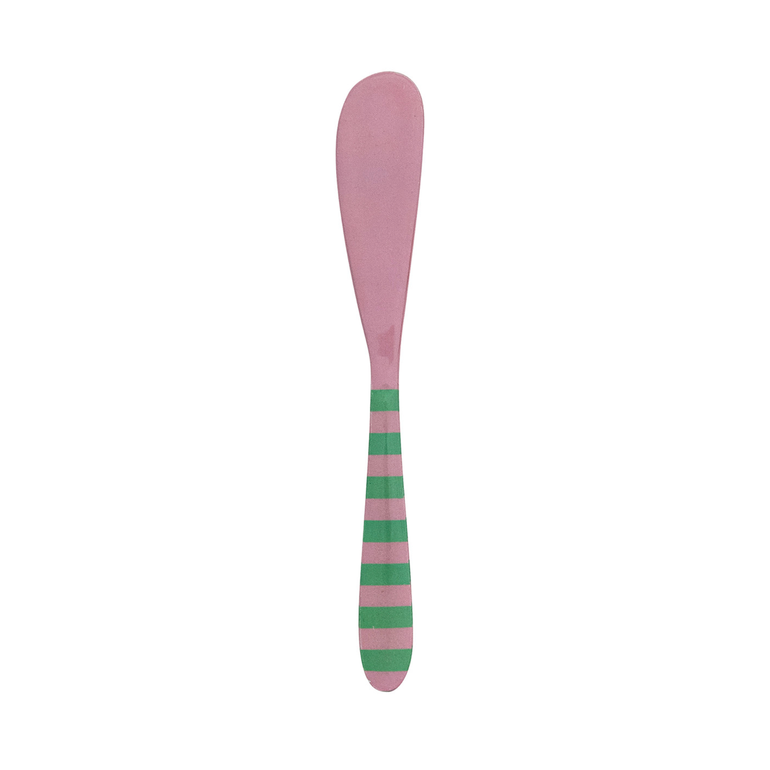 Holiday Whimsy Striped Canape Knife - Pink with Green Stripe