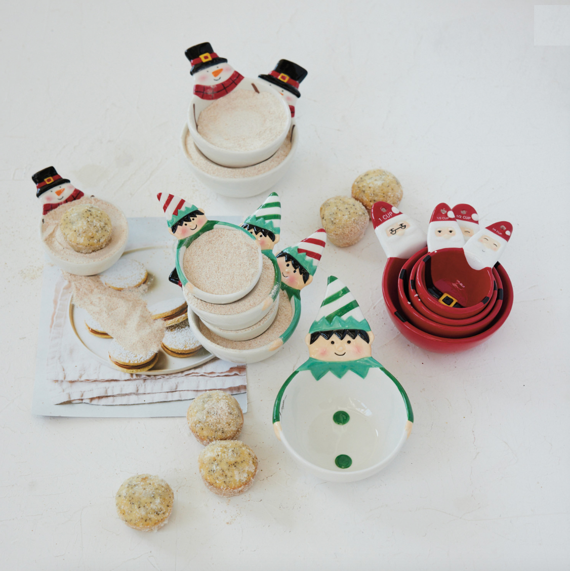 Ceramic Snowman Shaped Measuring Cups