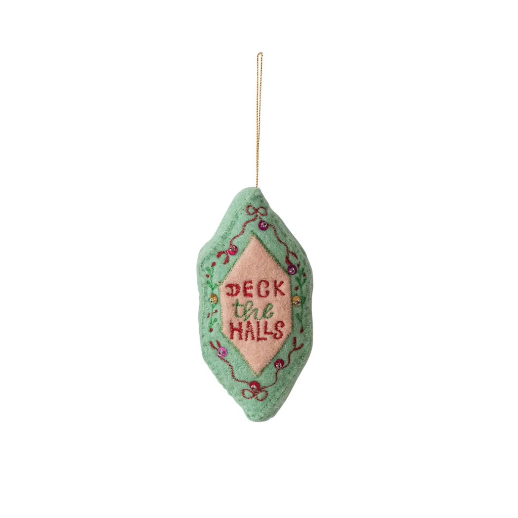 Soft Holiday Whimsy Felt Ornament – Deck the Halls
