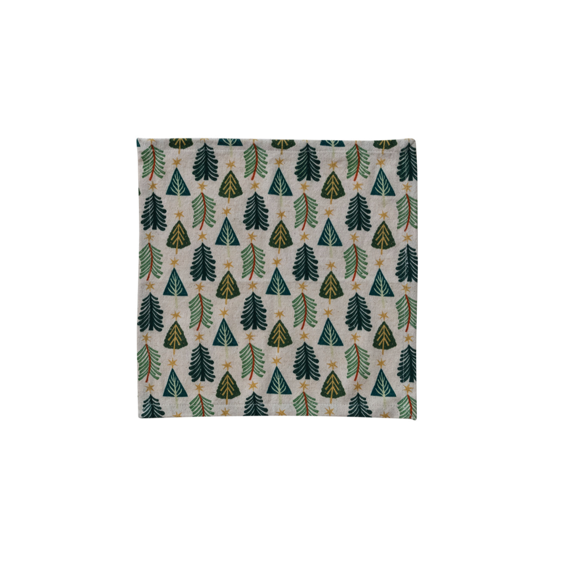 Tree Rows Linen Cocktail Napkins - Set of 4