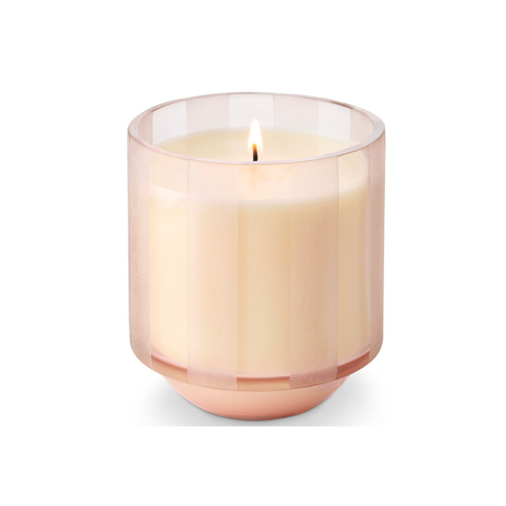 Pink Pine Etched Striped Glass