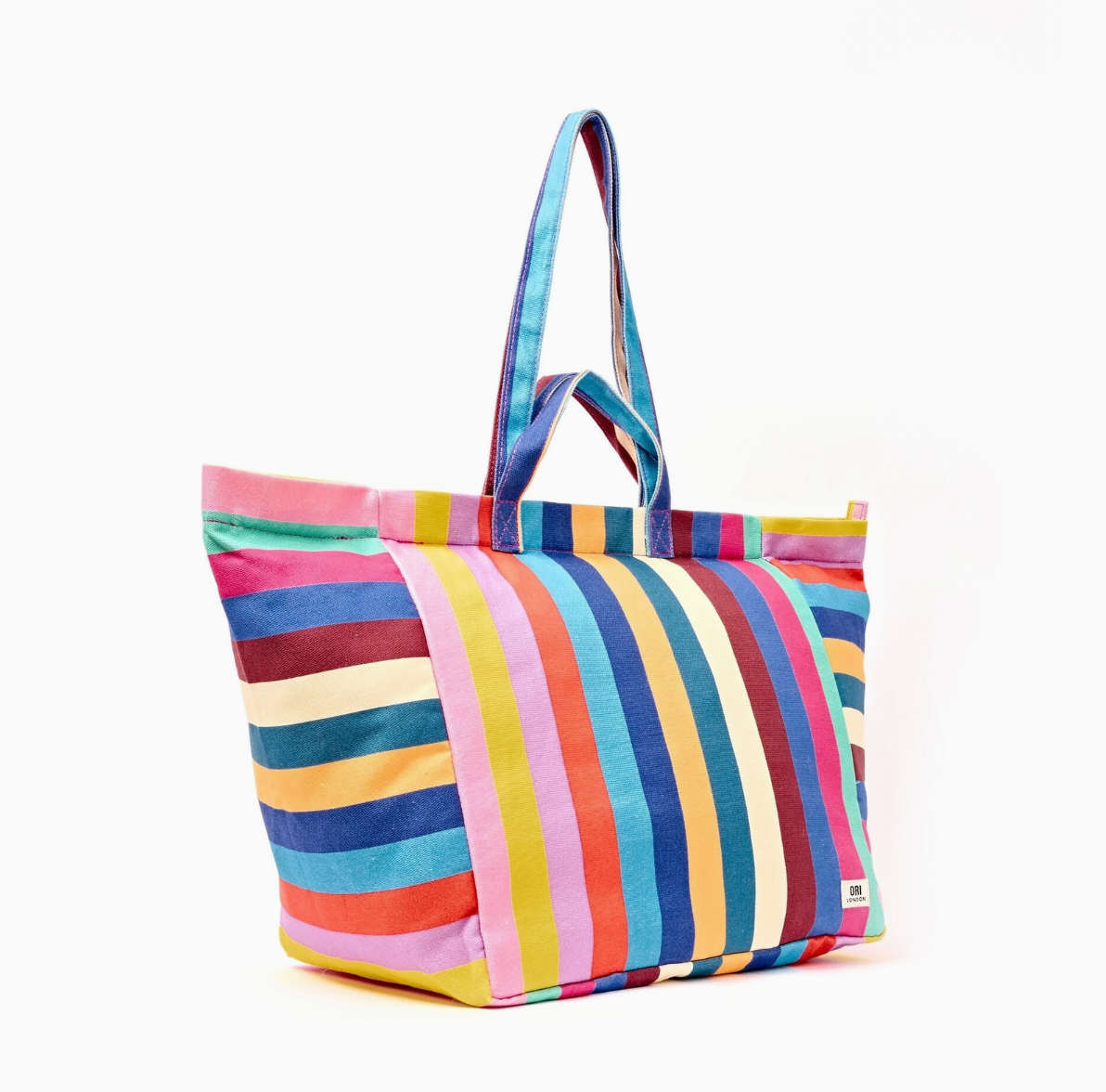 Marleybone Tote in Wide Stripe Multi Cotton Canvas