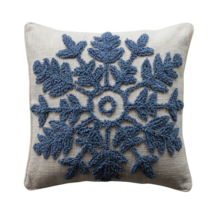 Snowflake with Velvet Piping - Pillow