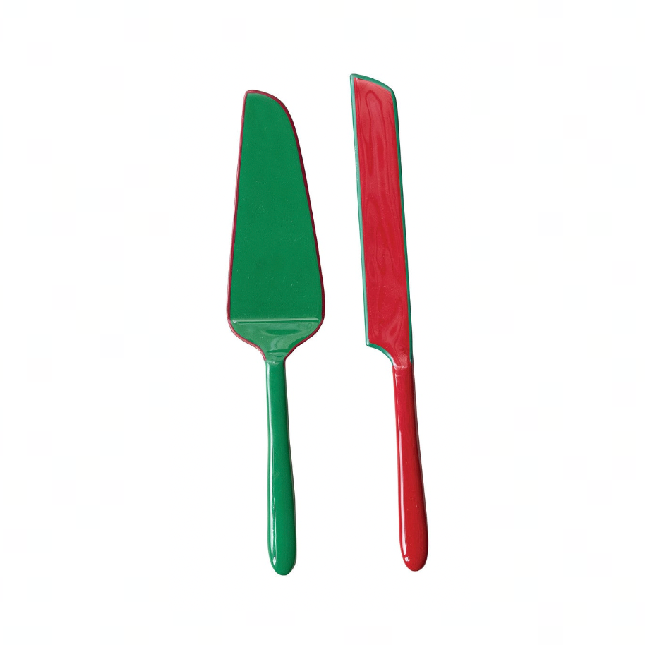 Merry Enameled Cake Serving Set