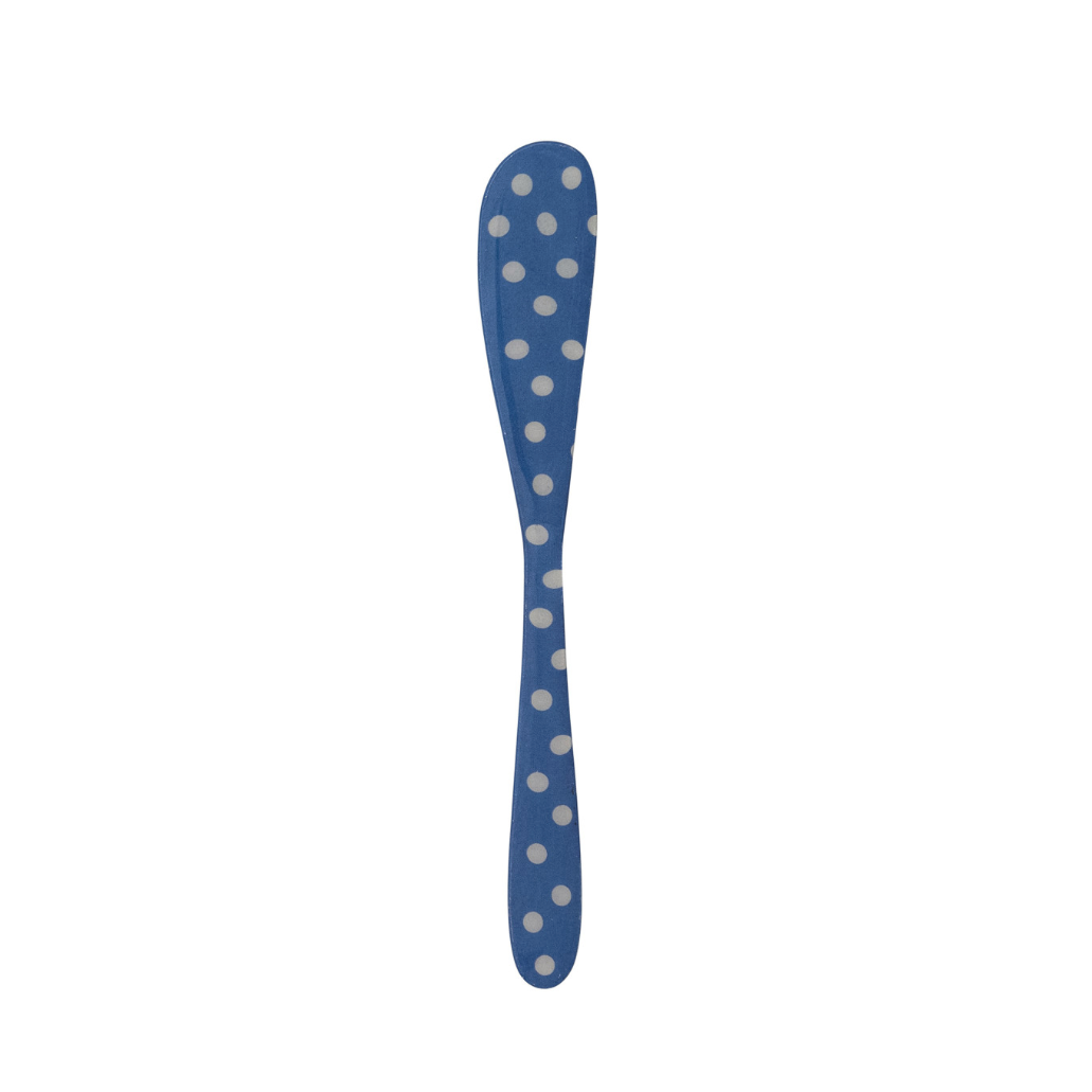 Enameled Stainless Steel Canape Knife Dark Blue with white dots