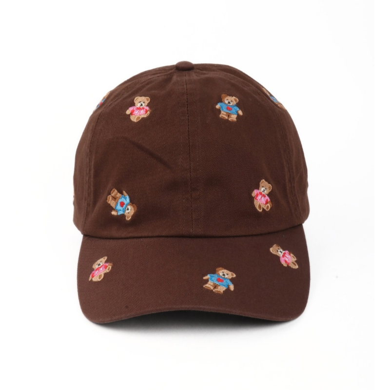 Teddy Bear Allover Embroidered Baseball Cap