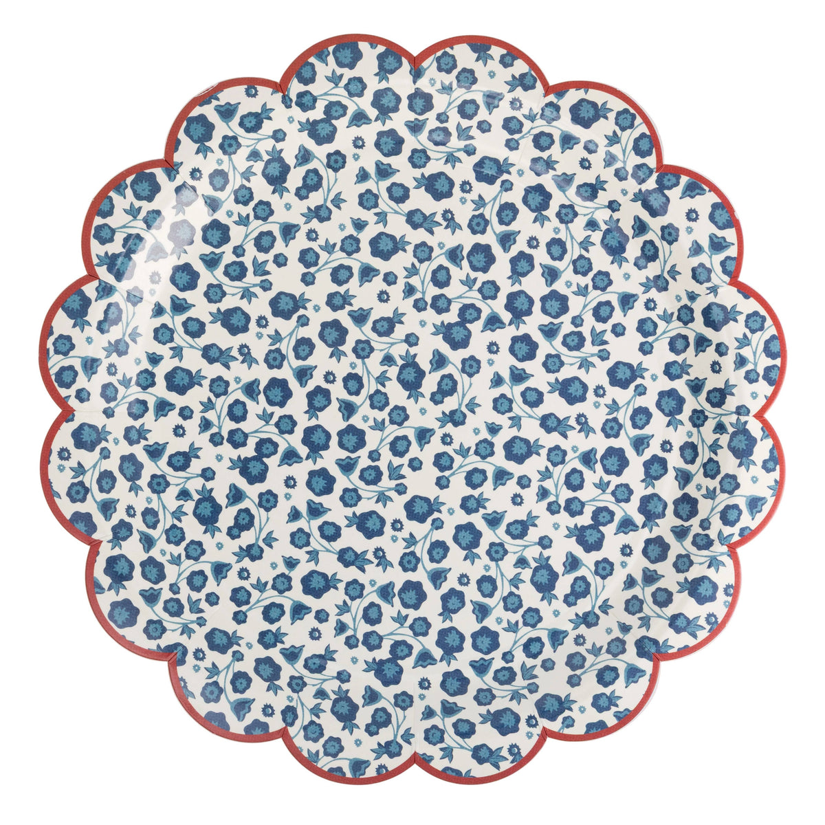 Set the scene for your next patriotic celebration with our Blue Ditsy Floral Paper Dinner Plates from the Hamptons collection, perfect for Fourth of July, Memorial Day, or any Americana-inspired summer gathering. Featuring a charming blue floral pattern and elegant scalloped edges, these sturdy paper plates bring effortless style and convenience to your festive table.