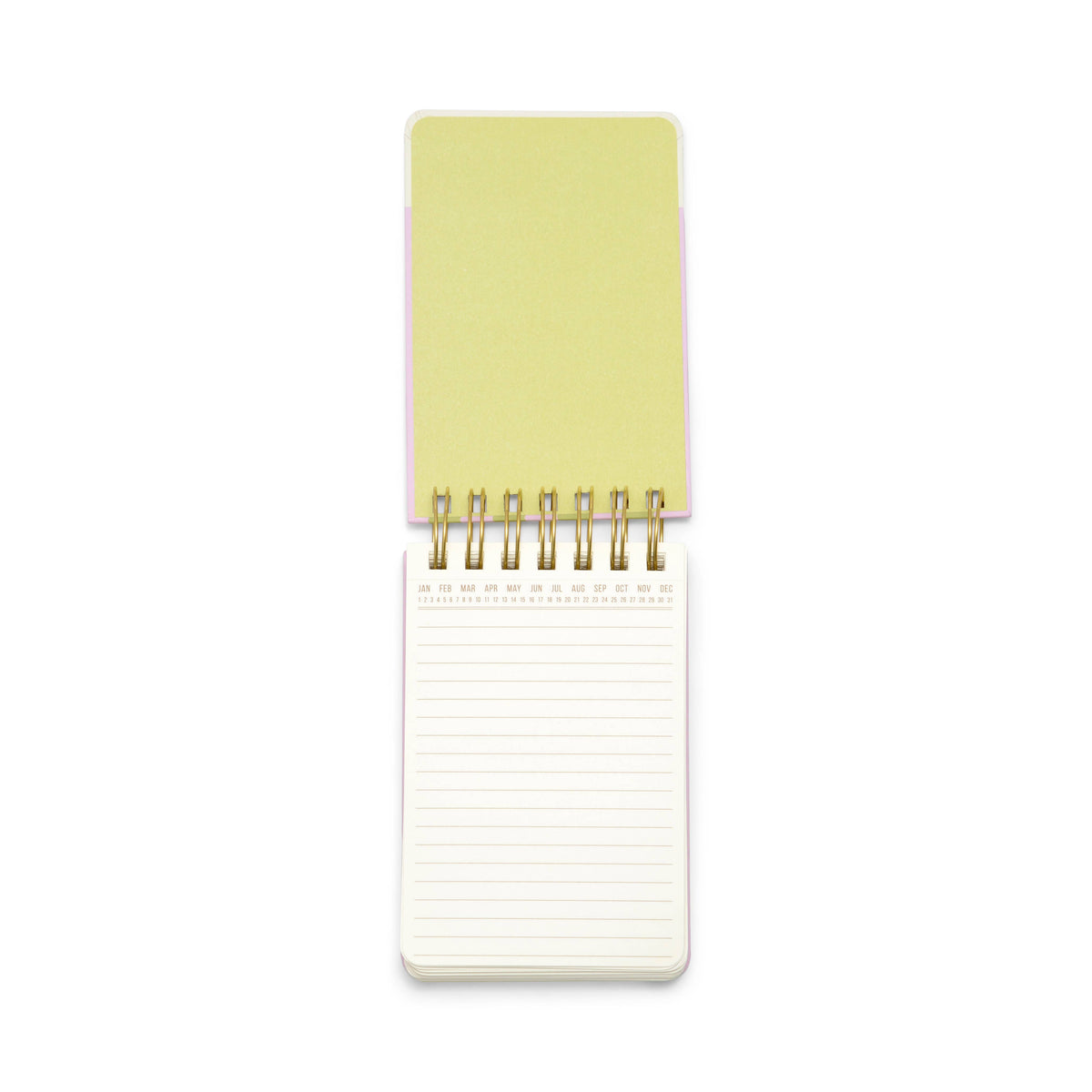 Twin Wire Notepad - Wavy Stripes. PINK & GREEN