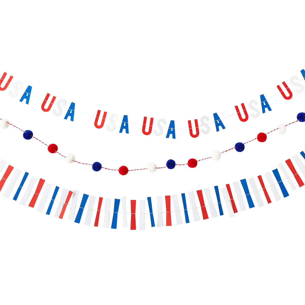 Stars and Stripes Ticker Tape Mini Banner Set