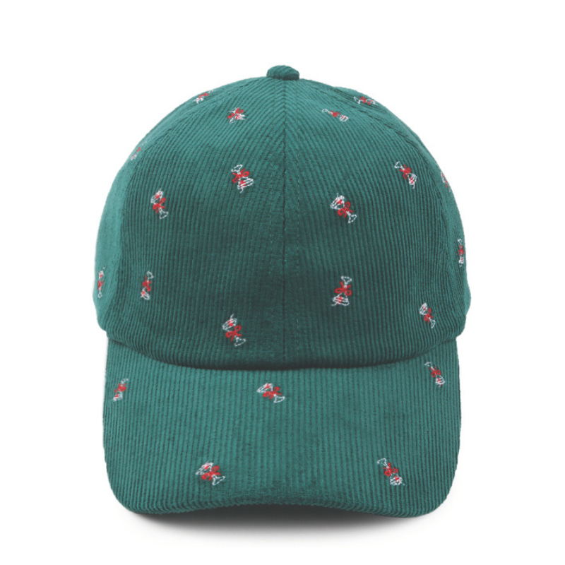 Christmas Holiday Martini All Over Corduroy Baseball Cap