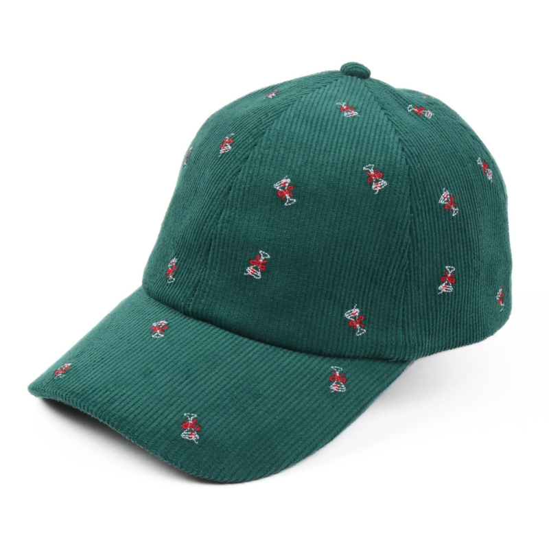 Christmas Holiday Martini All Over Corduroy Baseball Cap