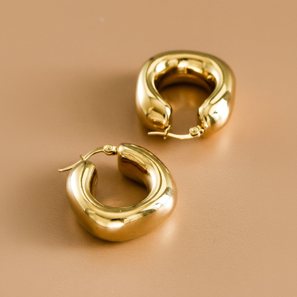 Gold Bubble Hoop Earrings