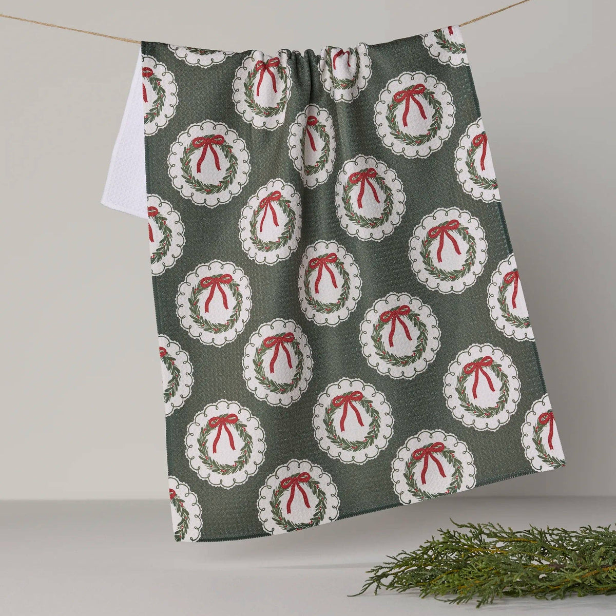 Merry Wreaths Tea Towel