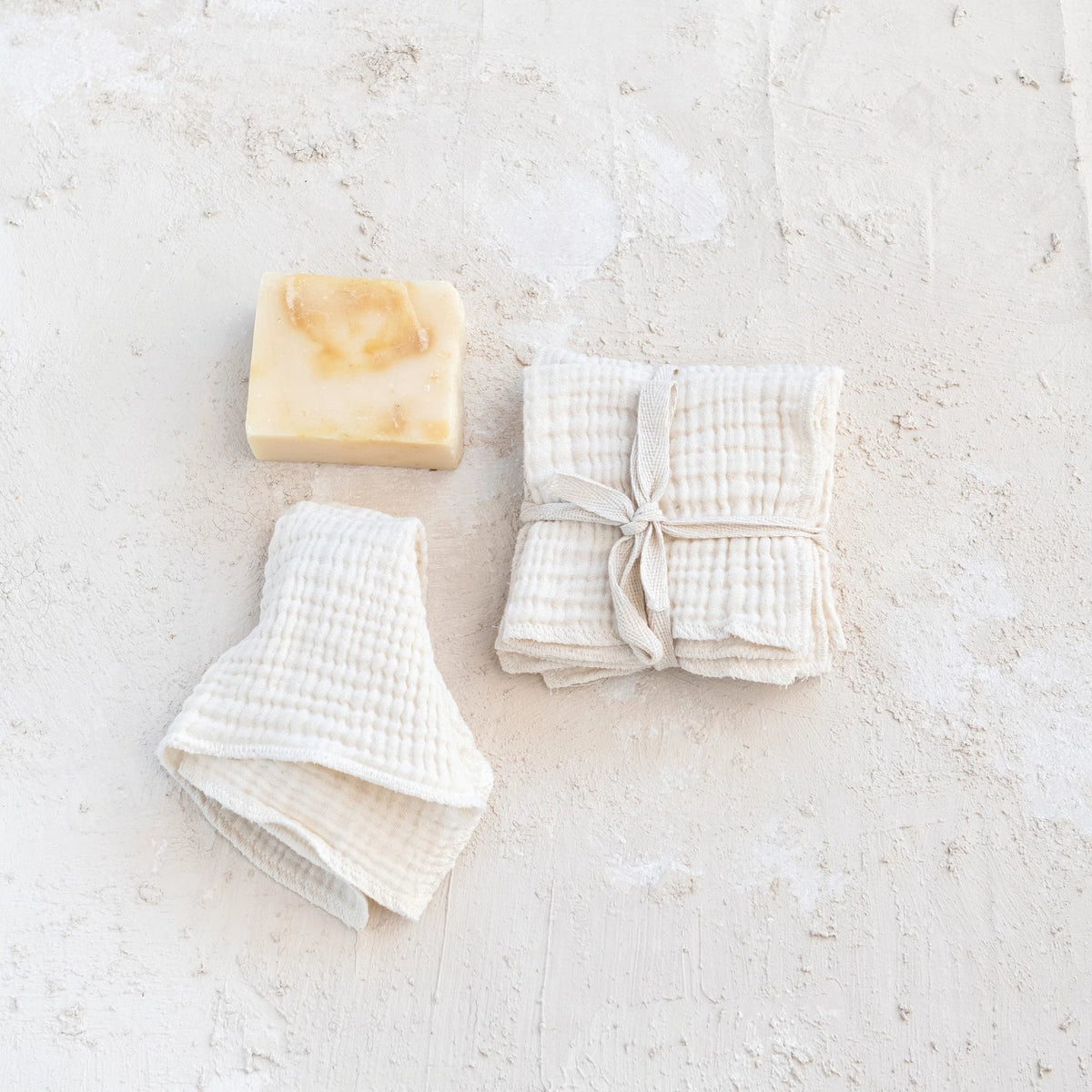 10" Square Cotton Double Cloth Dish Cloths, Set of 4