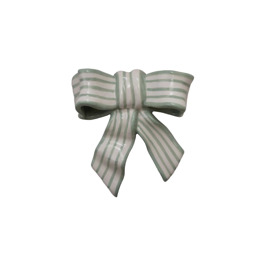 Stoneware Striped Bow Wall Hanging