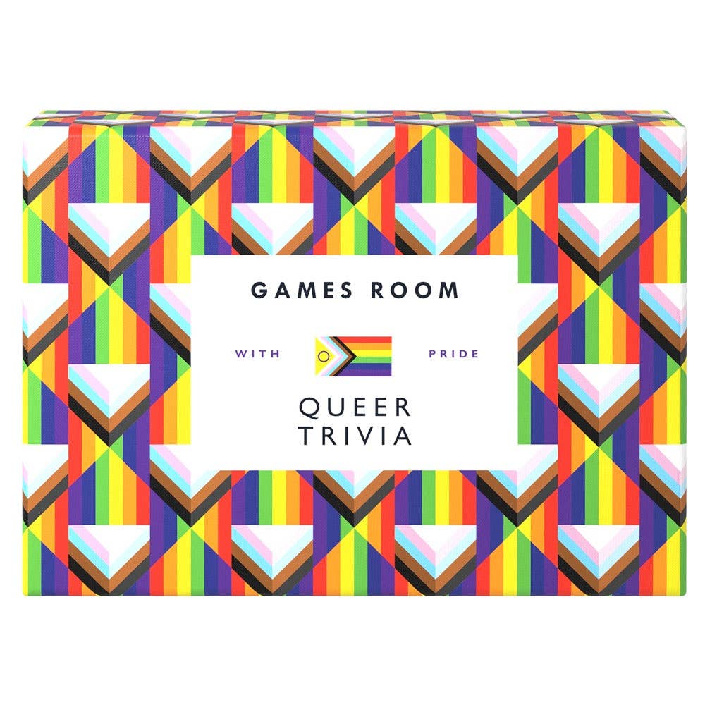 In a colorful and portable box, these 140 multiple-choice trivia questions celebrate all things queer around the world. Featuring topics relating to LGBTQIA+ achievements, milestones, and icons in history, sports, science, art, literature, politics, and pop culture, this game is sure to make you take pride in every question and answer.