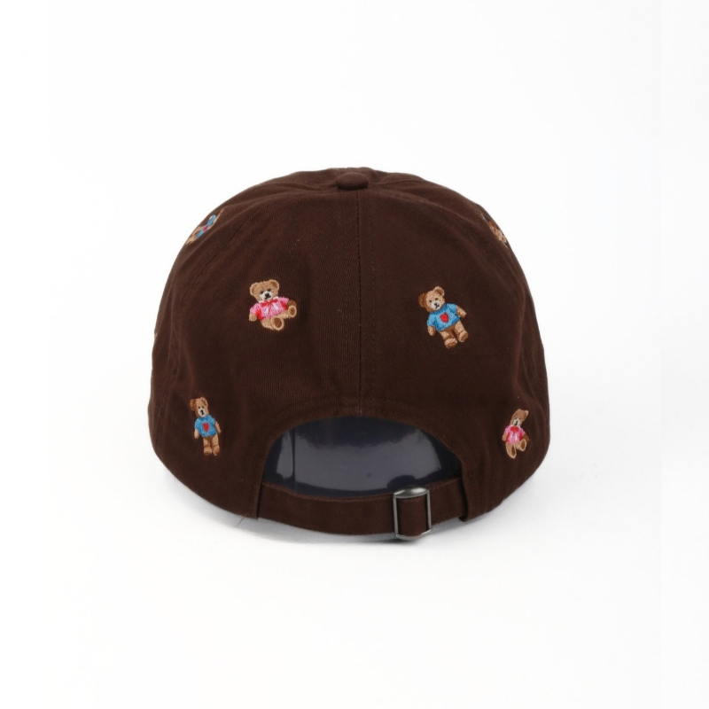 Teddy Bear Allover Embroidered Baseball Cap