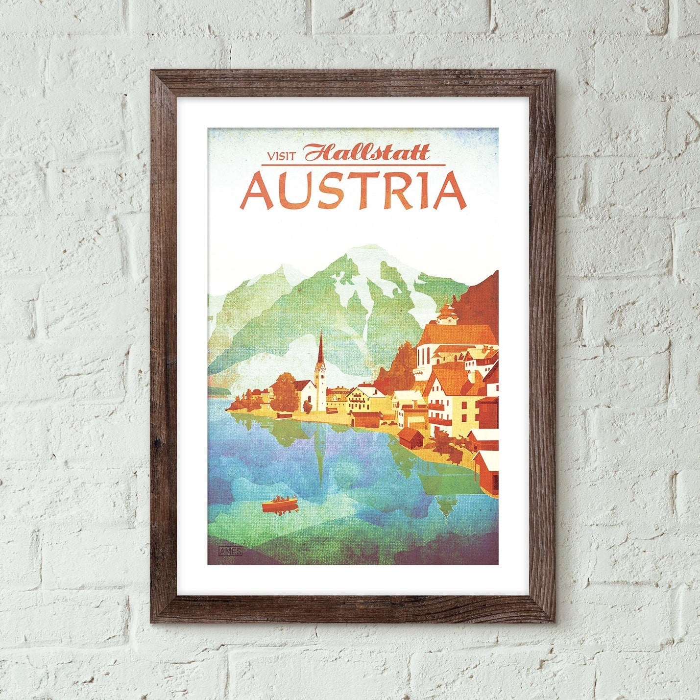 Hallstatt, Austria - Vintage Travel Poster