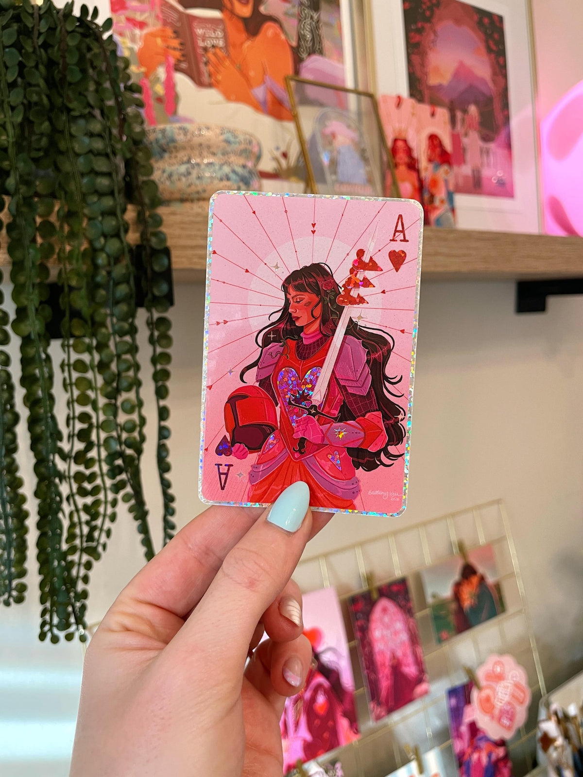 Ace of Hearts Glitter Sticker