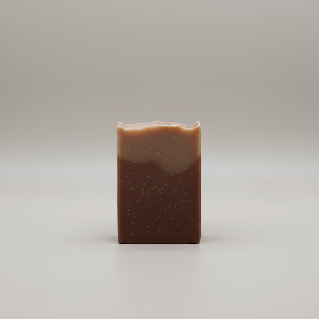 brown Bar of soap on white background