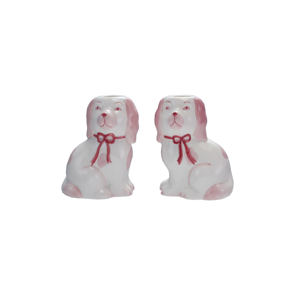Stoneware Staffordshire Dog Taper Holder, 2 Styles ©