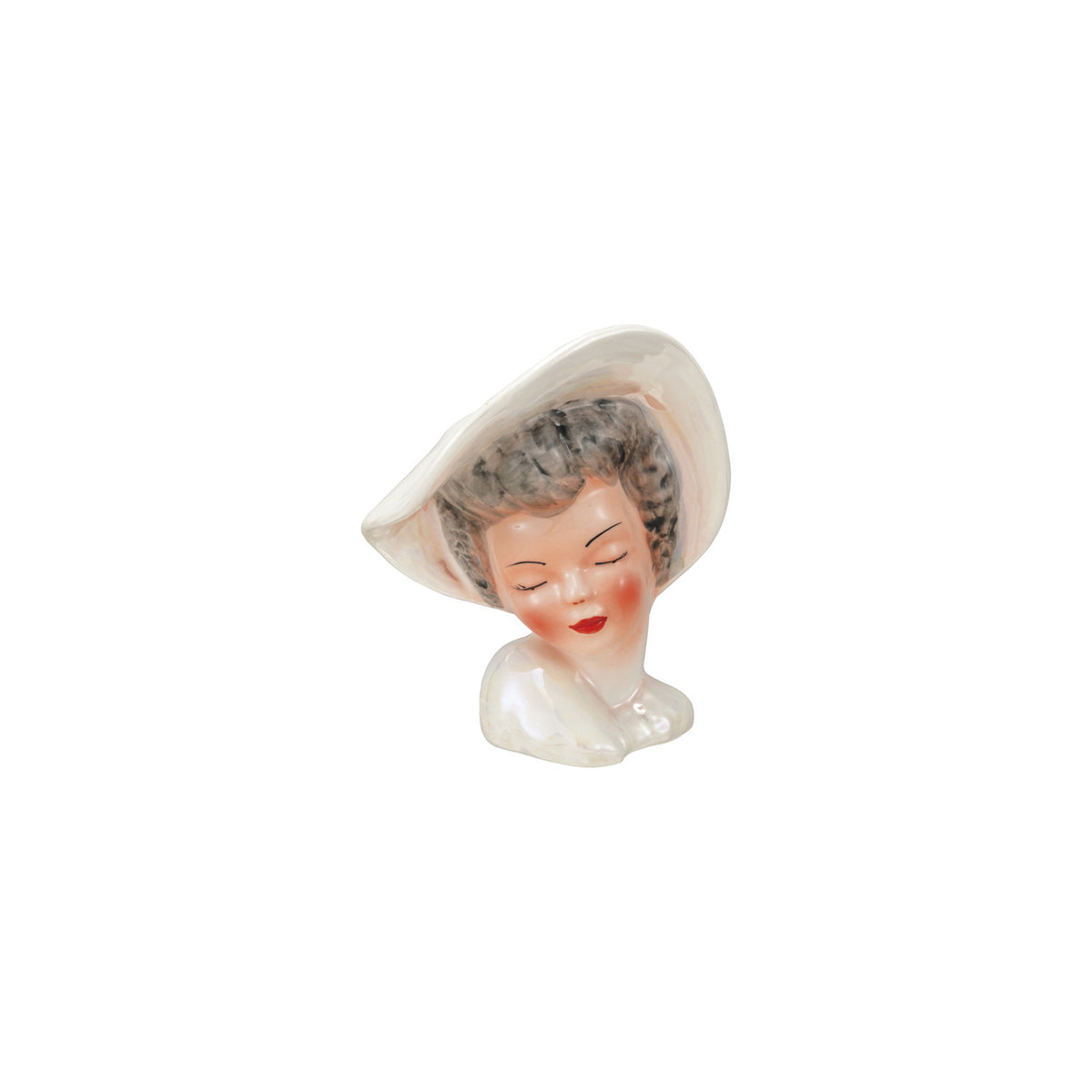 Stoneware Vintage Lady Vase. Add a touch of timeless elegance and character to your home with our Stoneware Vintage Lady Vase. Artfully crafted to depict a vintage lady adorned with a stylish hat, this charming piece brings warmth, personality, and a sweet nostaligic touch to any floral arrangement or decorative display.