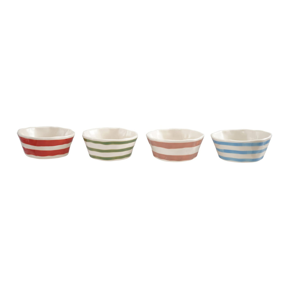 Stoneware Striped Shallow Bowl - 4 Colors. Brighten your table with our Hand-Painted Stoneware Striped Shallow Bowl, crafted to add a touch of handcrafted warmth and playful charm to every meal. Available in four delightful styles, this versatile bowl is perfect for sharing everyday moments and special gatherings with the ones you love.